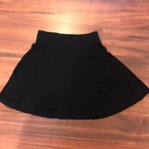 Black mini skater skirt